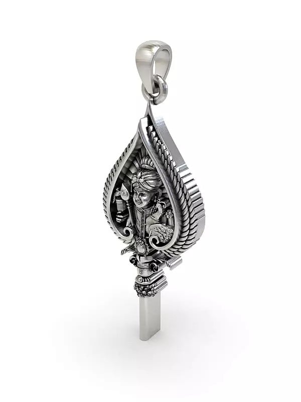 Exotic India Vel Pendant With Raja Alangaram Face Pendant 