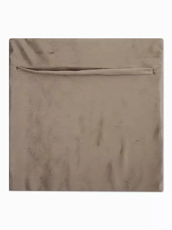 Exotic India Velvet Dimpled Cushion Cover With Zari Embroidered Bootis 