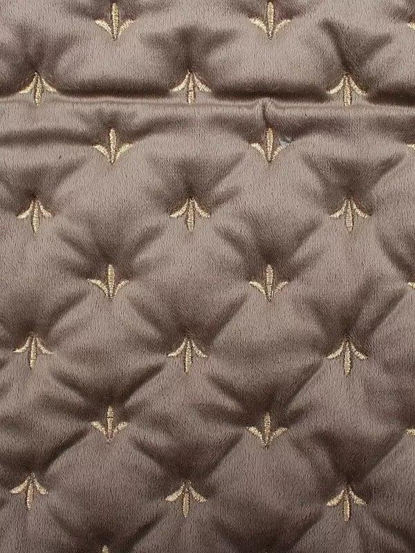 Exotic India Velvet Dimpled Cushion Cover With Zari Embroidered Bootis 