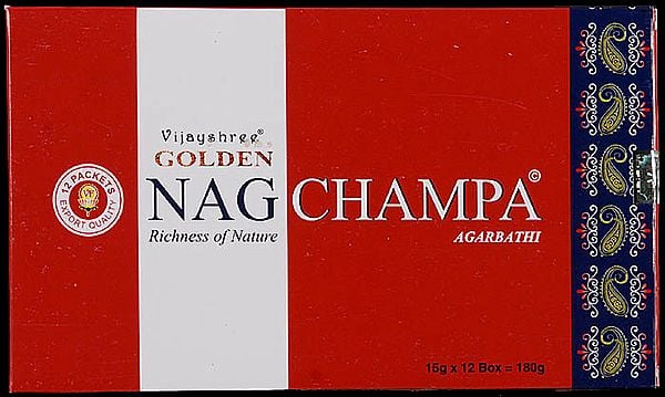 exotic india Vijayshree Golden - Nag Champa Agarbathi (Richness of Nature) (Pack 12 Packets) 