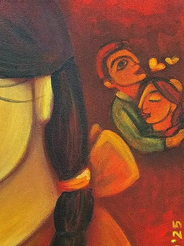 Exotic India Village Girl Painting | Acrylic On Canvas | By Sourav Sinha 