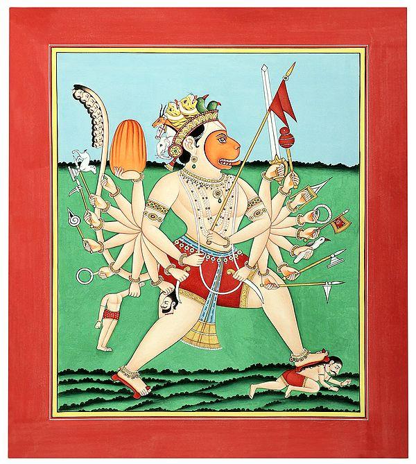 exotic india Vinshabhujadhari Hanuman With Tantric Aspects 