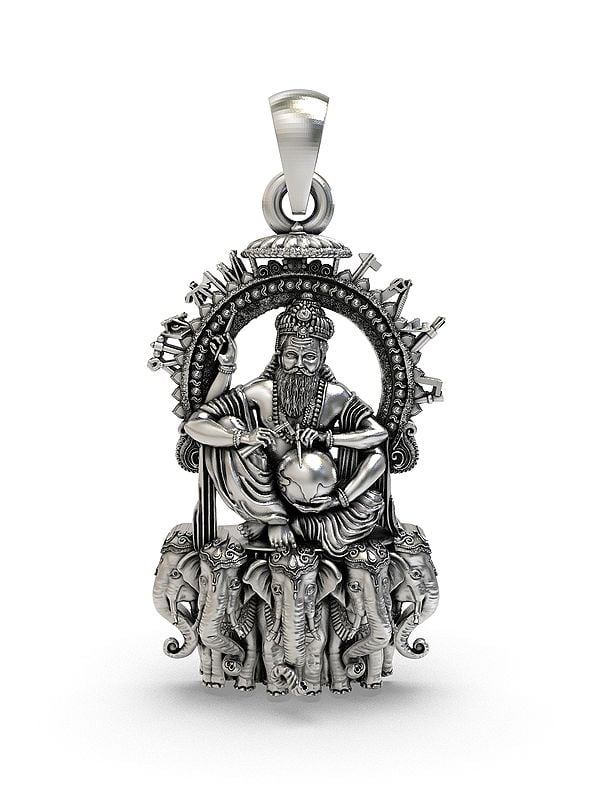 exotic india Vishvakarman - Architect of the Devas Pendant