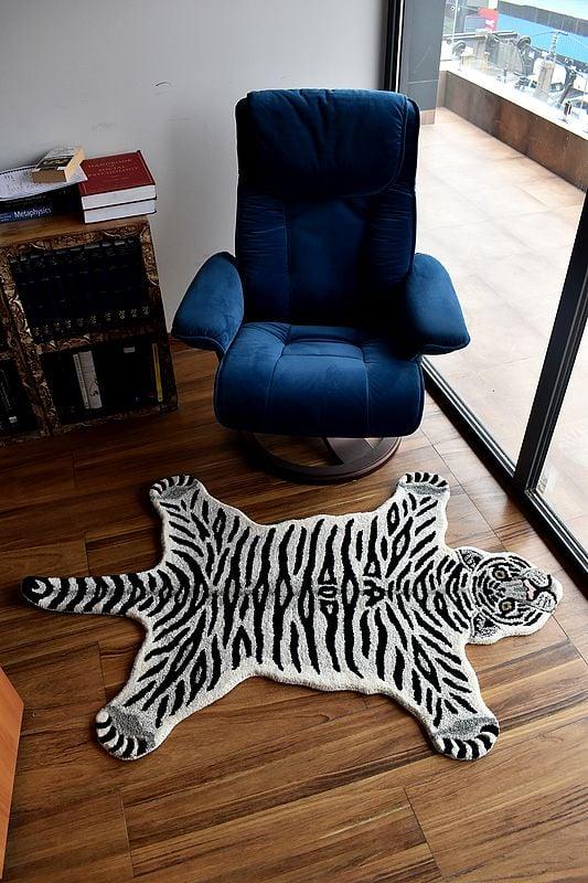 Exotic India White Tiger Wool Yogic Asana Mat From Mirzapur 