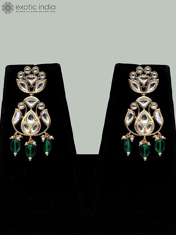 Exotic India Women Choker Set With Earrings And Pearl Drop Beads