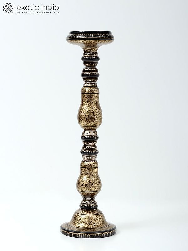 Exotic India Wood Based Superfine Papier Mache Candle Stand (Set Of 3)