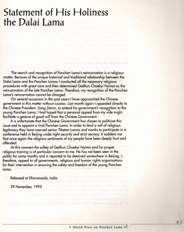 Exotic India World Press On Panchen Lama- Selection From Press Reports 