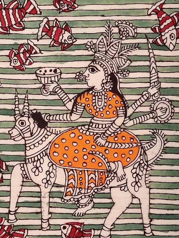 Exotic India Worship Of Devi Maa - Mata Ni Pachedi | Madarpat Cotton | By Dilip Chitara