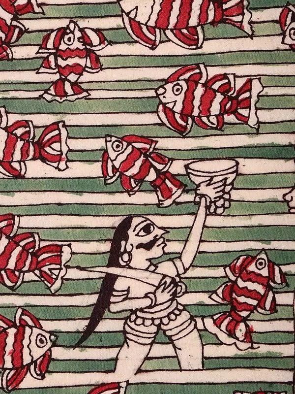 Exotic India Worship Of Devi Maa - Mata Ni Pachedi | Madarpat Cotton | By Dilip Chitara