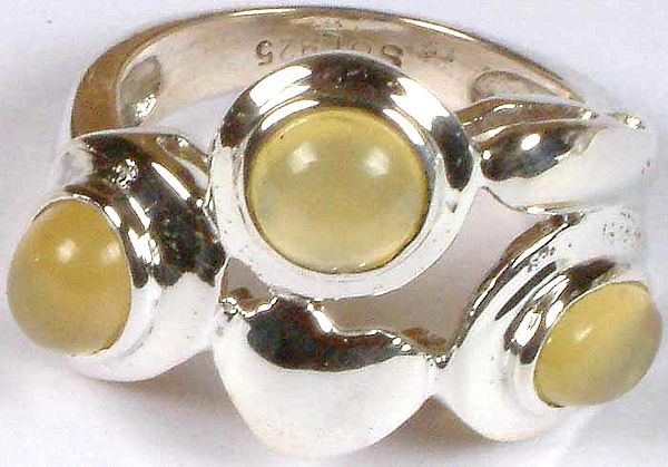 exotic india Yellow Chalcedony Ring with Valentine | Chalcedony Stone Jewelry 