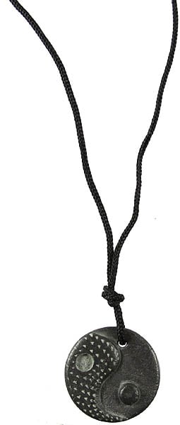 exotic india Yin Yang Necklace with Black Cord | Buddhist Jewelry Collection 