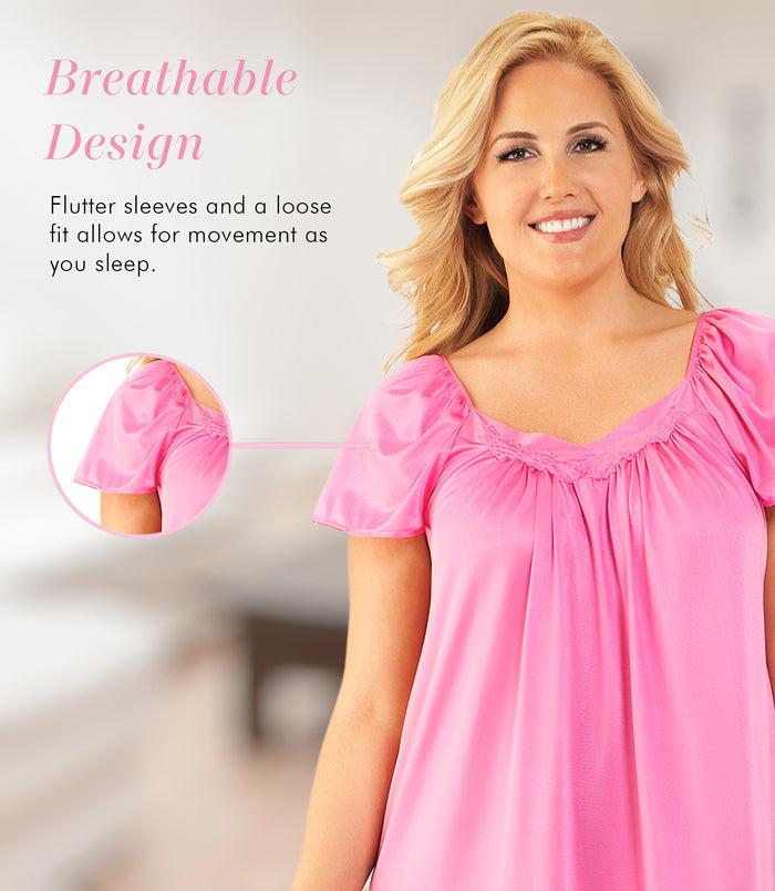 Exquisite Form Flutter Sleeve Gown Perfumed Rose