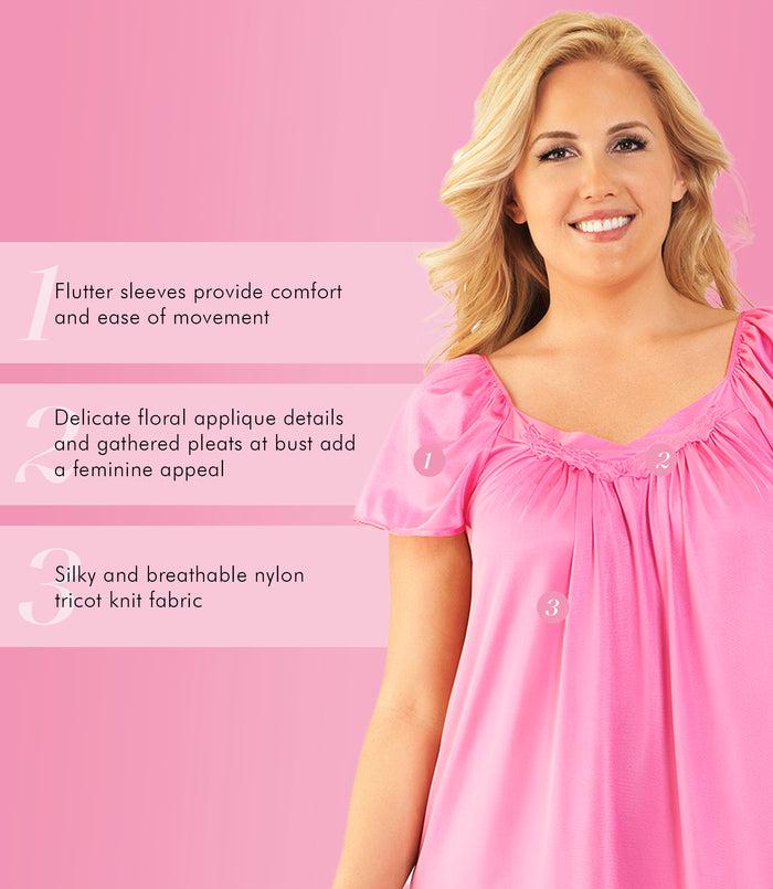 Exquisite Form Flutter Sleeve Gown Perfumed Rose