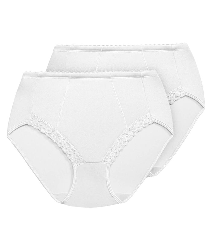 Exquisite Form Exquisite Form® 2-Pack Control Top Lace Shaping Panties White