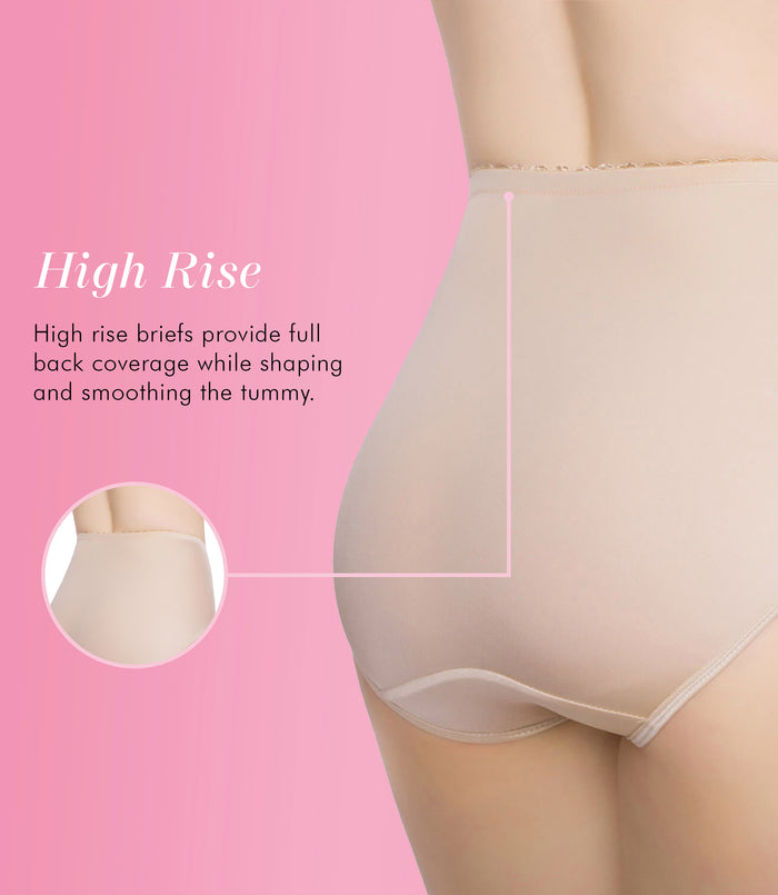 Exquisite Form Exquisite Form® 2-Pack Control Top Lace Shaping Panties Nude