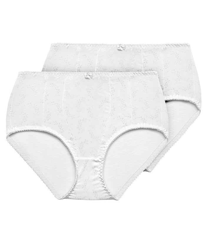 Exquisite Form Exquisite Form® 2-Pack Floral Jacquard Shaping Panties White