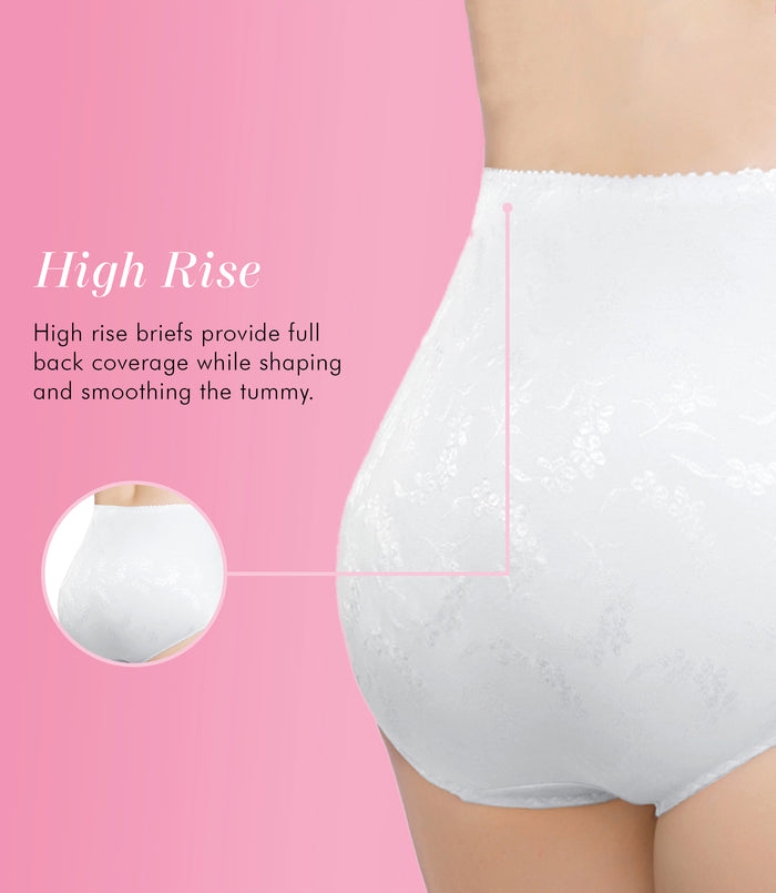 Exquisite Form Exquisite Form® 2-Pack Floral Jacquard Shaping Panties White