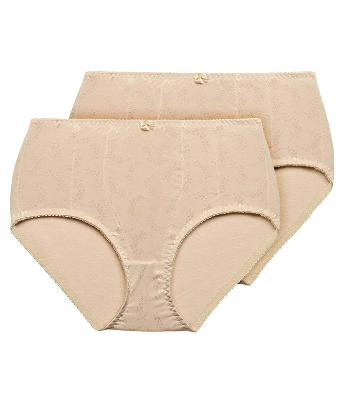 Exquisite Form Exquisite Form® 2-Pack Floral Jacquard Shaping Panties Nude