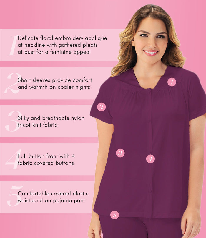 Exquisite Form Short Sleeve Pajama Amaranth