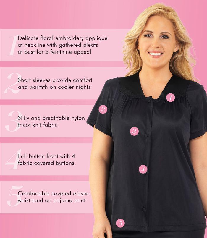 Exquisite Form Short Sleeve Pajama Midnight Black