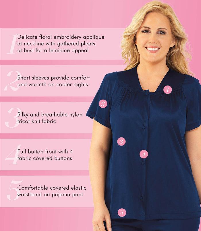 Exquisite Form Short Sleeve Pajama Navy