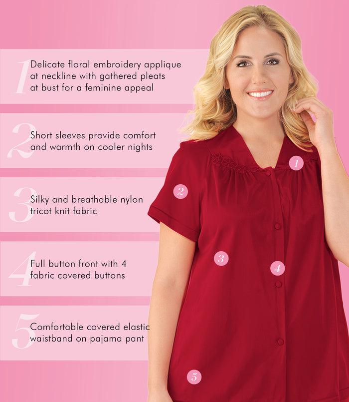 Exquisite Form Short Sleeve Pajama Sangria