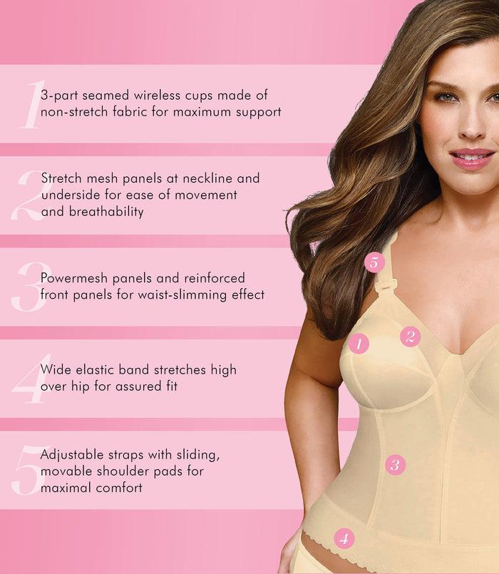 Exquisite Form FULLY® Back Close Wirefree Longline Bra Beige