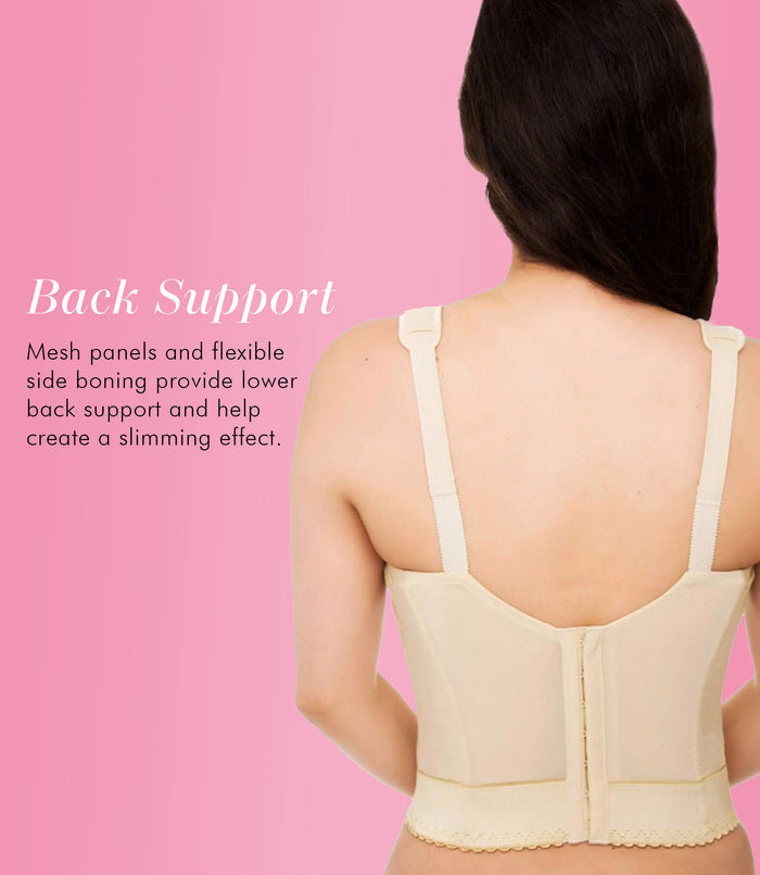 Exquisite Form FULLY® Back Close Wirefree Longline Bra Beige