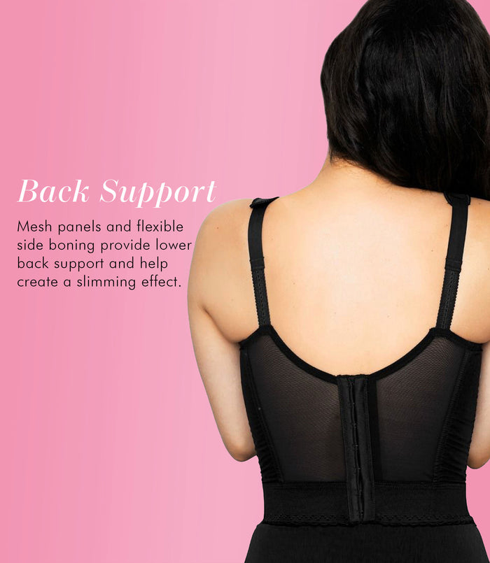 Exquisite Form FULLY® Back Close Wirefree Longline Bra Black