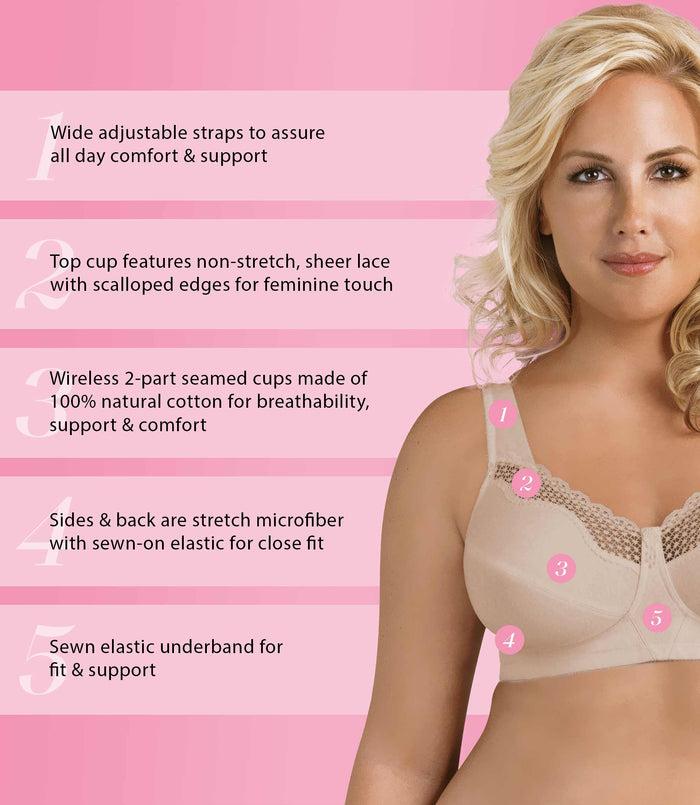 Exquisite Form FULLY® Cotton Soft Cup Wirefree Bra With Lace Damask Neutral