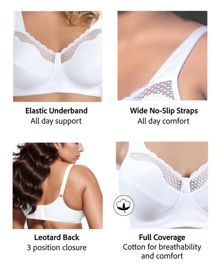 Exquisite Form FULLY® Cotton Soft Cup Wirefree Bra With Lace Damask Neutral