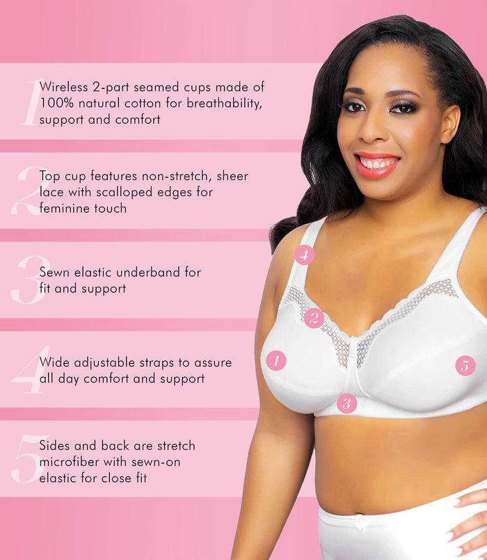 Exquisite Form FULLY® Cotton Soft Cup Wirefree Bra With Lace White