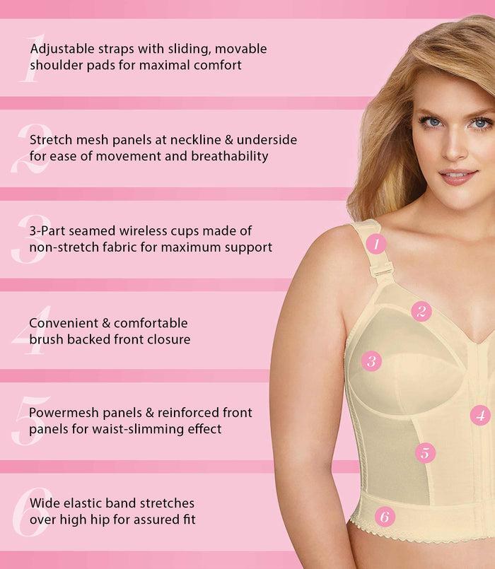 Exquisite Form FULLY® Front Close Wirefree Longline Posture Bra Beige