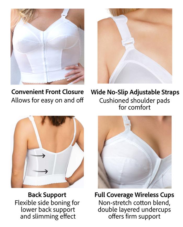 Exquisite Form FULLY® Front Close Wirefree Longline Posture Bra Beige