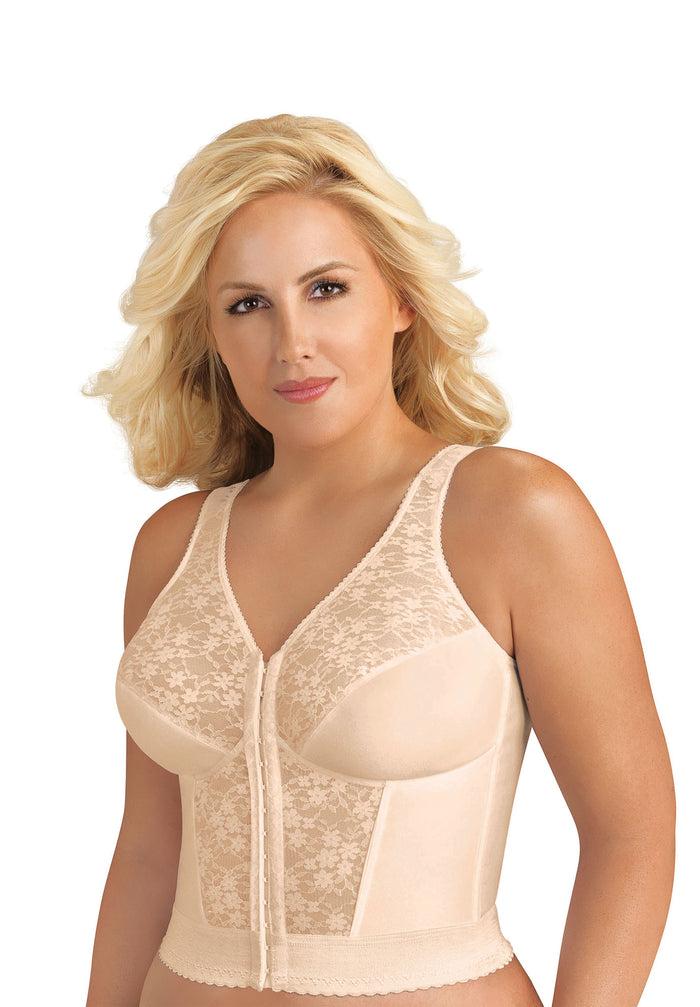 exquisite form FULLY® Front Close Wirefree Longline Posture Bra with Lace Rose Beige
