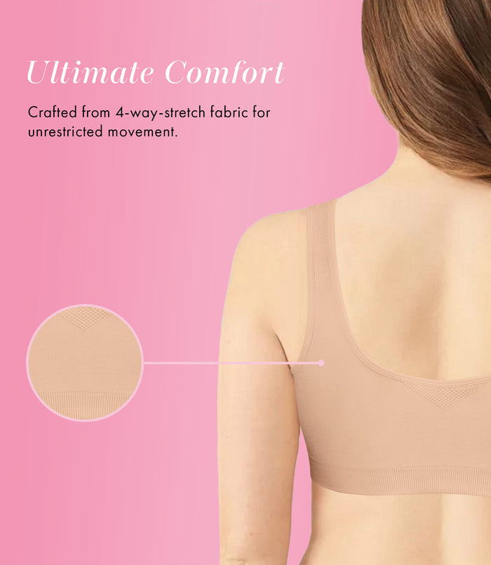 exquisite Form FULLY® Seamless Wireless Full Coverage Bra With Front Closure Nude