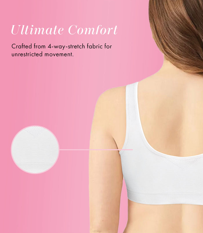 Exquisite Form FULLY® Seamless Wireless Full Coverage Bra With Front Closure White