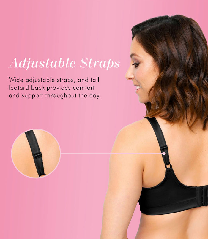Exquisite Form FULLY® Side Shaping Wirefree Bra With Floral Lace Black