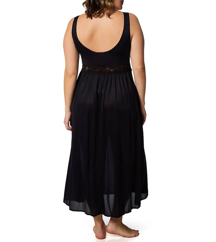 Exquisite Form NEW STYLE - Sleeveless Long Gown With Stretch Lace Midnight Black