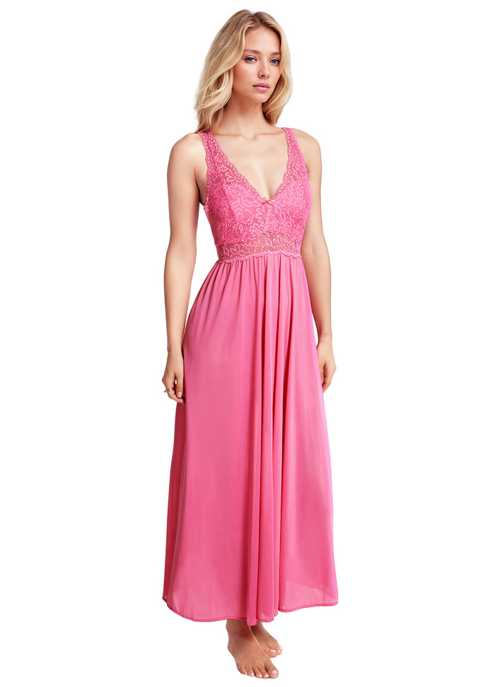 exquisite form NEW STYLE - Sleeveless Long Gown with Stretch Lace Perfumed Rose