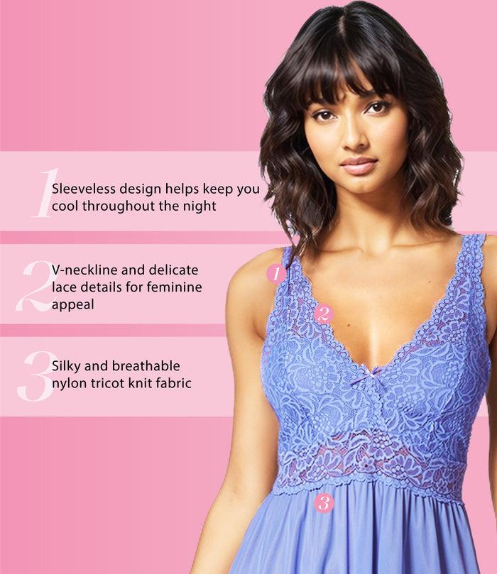 Exquisite Form NEW STYLE - Sleeveless Long Gown With Stretch Lace Victory Violet