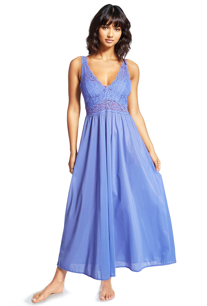 exquisite form NEW STYLE - Sleeveless Long Gown with Stretch Lace Victory Violet