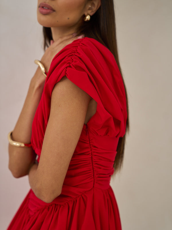 Extro & Vert PLEATED SOLID MINI DRESS