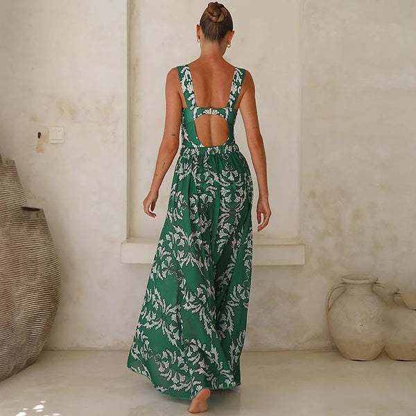Extro & Vert Sling Underwired Shirring Printed One Piece Swimsuit And Skirt