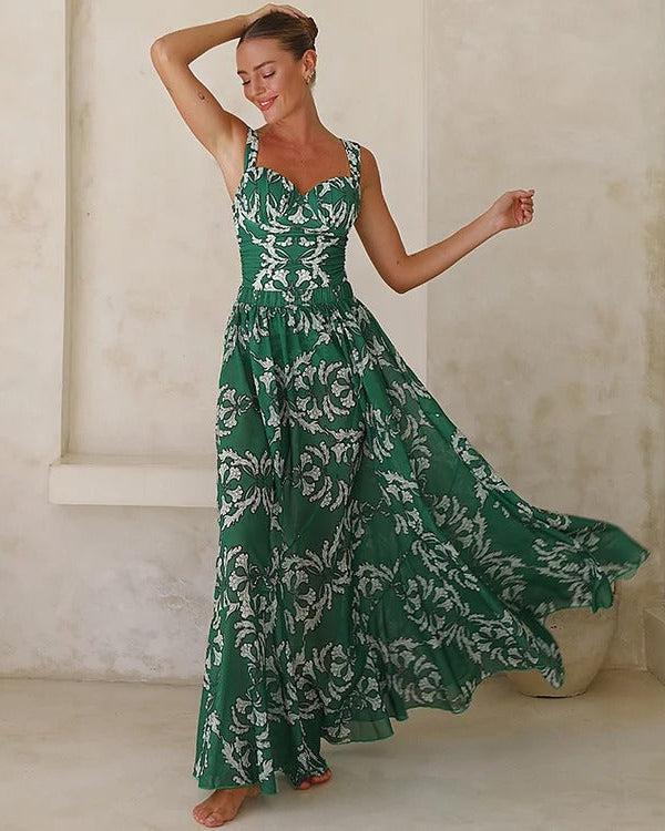 extro & vert Sling Underwired Shirring Printed One Piece Swimsuit and Skirt