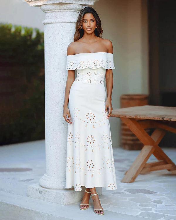 extro & vert Two Pieces Set Hollow Out One Piece Swimsuit and Skirt