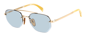 Eyewear By David Beckham DB 1078/S - Gold Beige Horn - Azure Photocromatic