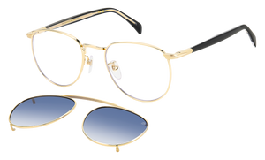 Eyewear By David Beckham DB 1144/CS - Gold Black_ - Blue Shaded Polarized
