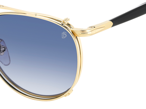 Eyewear By David Beckham DB 1144/CS - Gold Black_ - Blue Shaded Polarized