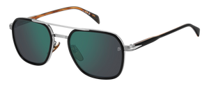 Eyewear By David Beckham DB 1161/S - Black Striped Brown - Green Mirror